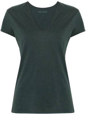 Bavlnené tričko so sieťovinou Zadig&voltaire zelená