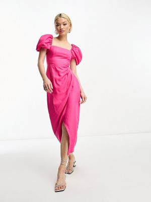 Льняное платье миди & Other Stories розовое