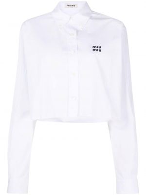 Brodert skjorte Miu Miu hvit