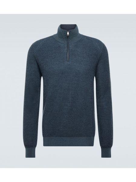 Kašmira zīda vilnas džemperis Brioni zils