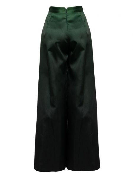 Satynowe rozkloszowane spodnie gradientowe Saiid Kobeisy zielone