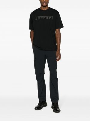 Bavlněné tričko s potiskem Ferrari černé