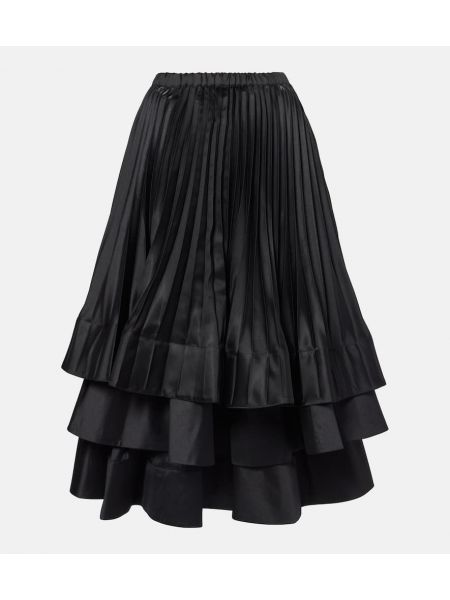 Satiini midi hame Noir Kei Ninomiya musta