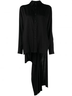 Плисирана риза с висока талия Yohji Yamamoto черно