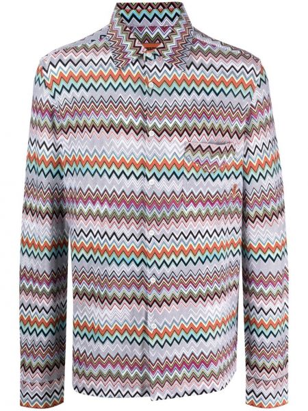 Camicia con stampa Missoni bianco