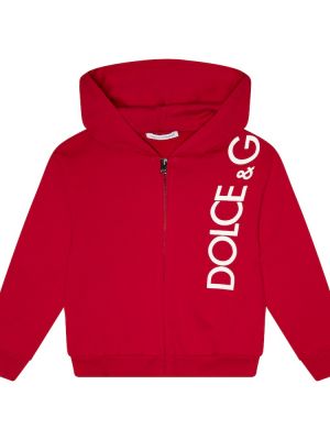 Bomull zip hettegenser for gutter Dolce&gabbana Kids rød