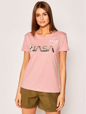 Marškinėliai Alpha Industries rožinė