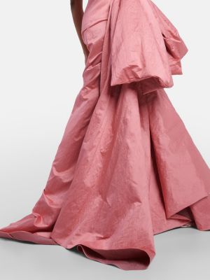 Памучна макси рокля с панделка Maticevski розово