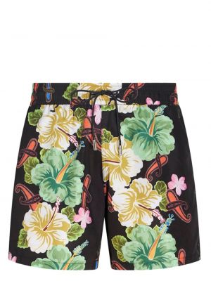 Kratke hlače s cvetličnim vzorcem s potiskom Etro črna