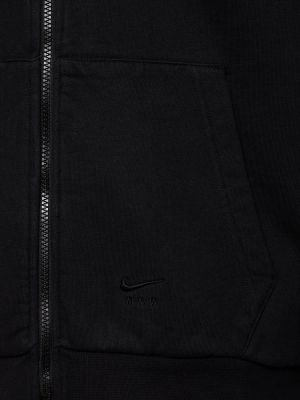 Bombažna jopa s kapuco iz flisa Nike siva