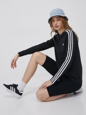 Чорний бавовняний лонгслів Adidas
