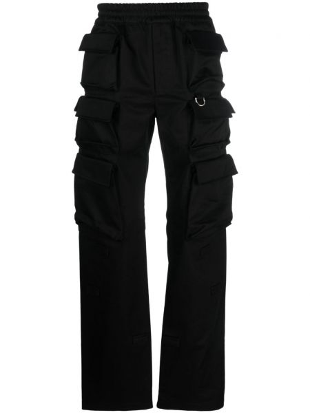 Памучни карго панталони Givenchy черно