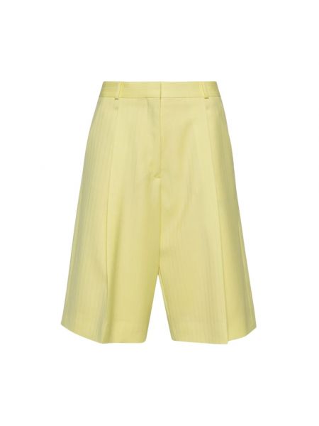 Spodnie wełniane w paski Del Core żółte