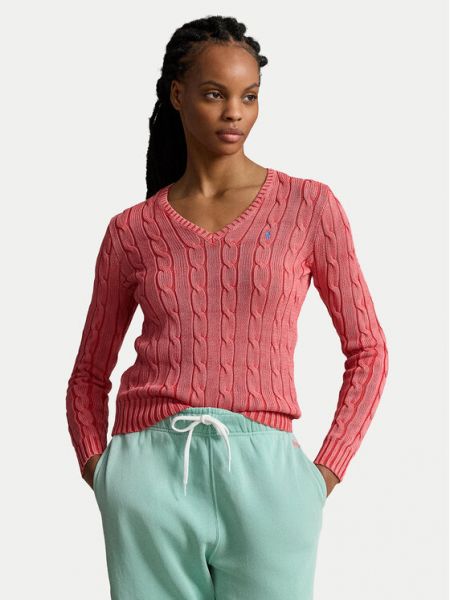 Slim fit priliehavý sveter Polo Ralph Lauren ružová
