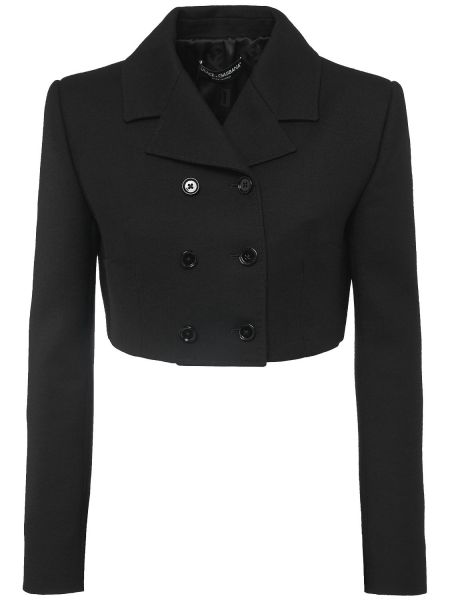 Crepe uld dobbeltradet blazer Dolce & Gabbana sort