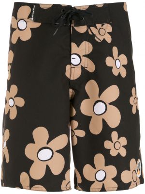 Kratke hlače s cvetličnim vzorcem s potiskom Osklen črna
