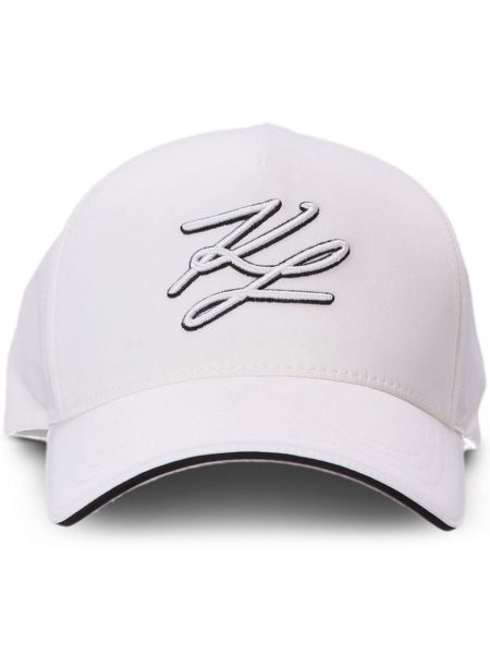 Haftowana czapka z daszkiem Karl Lagerfeld biała