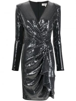 Koktejl obleka s cekini Dvf Diane Von Furstenberg siva