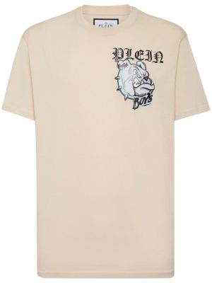 Bavlněné tričko Philipp Plein béžové