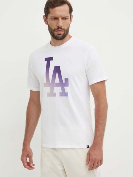 Koszulka bawełniana z nadrukiem 47 Brand biała