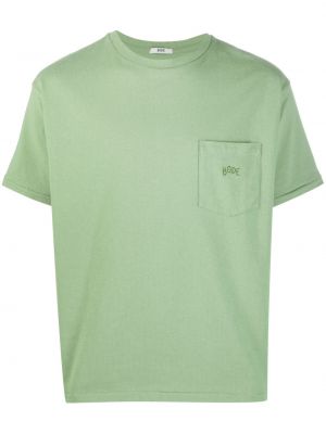 Tričko s výšivkou s kapsami Bode zelené
