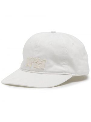 Haftowana czapka z daszkiem bawełniana N°21 biała