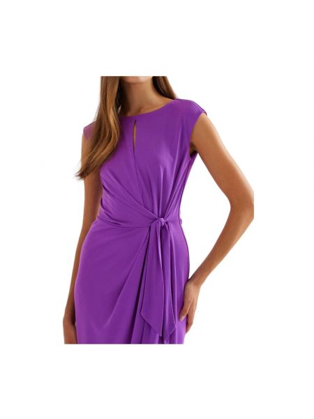 Sukienka midi dopasowana Lauren Ralph Lauren fioletowa