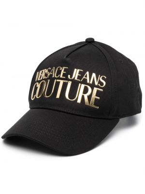 Raštuotas medvilninis kepurė su snapeliu Versace Jeans Couture