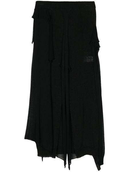 Asymetrická midi sukňa Yohji Yamamoto čierna