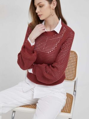 Pamučni pulover Sisley crvena