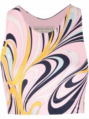 Trykt crop top Pucci rosa