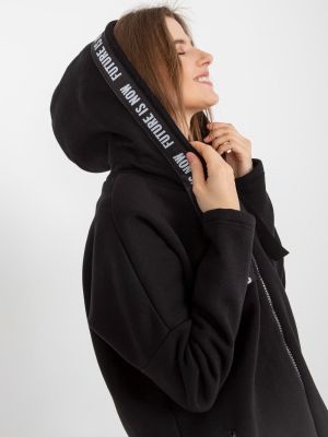 Mikina s kapucňou na zips Fashionhunters čierna