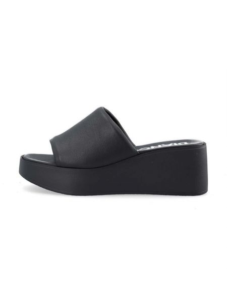 Sandale din piele cu platformă Bianco negru
