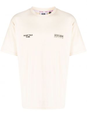 T-shirt avec imprimé slogan en coton à imprimé Gcds