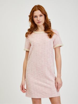 Tvídové šaty Orsay růžové