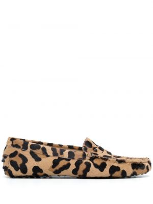 Leopardmønstret loafers med print Tod's brun