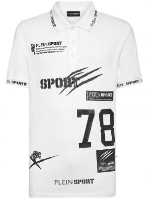 Raštuotas medvilninis polo marškinėliai Plein Sport