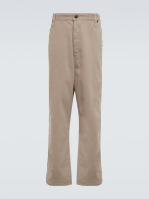 Bavlněné rovné kalhoty Ami Paris béžové