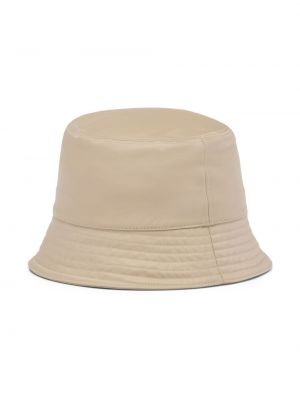 Nylonowy kapelusz Prada beżowy