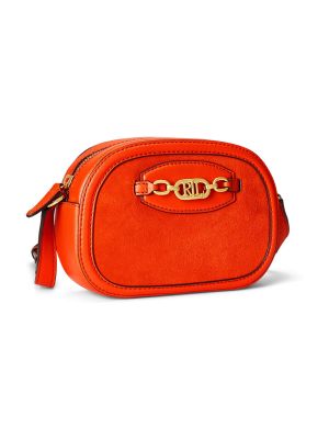 Crossbody táska Lauren Ralph Lauren narancsszínű