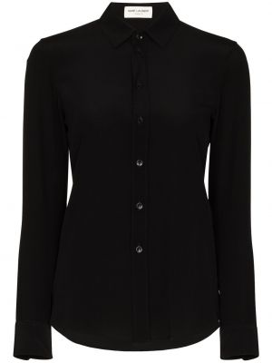 Svilena srajca Saint Laurent črna