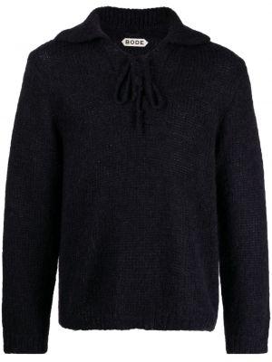 Пуловер с връзки с дантела Bode синьо
