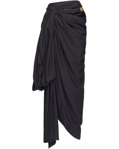 Drapované midi sukně Jacquemus černé