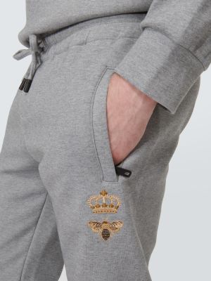 Памучни спортни панталони Dolce&gabbana сиво