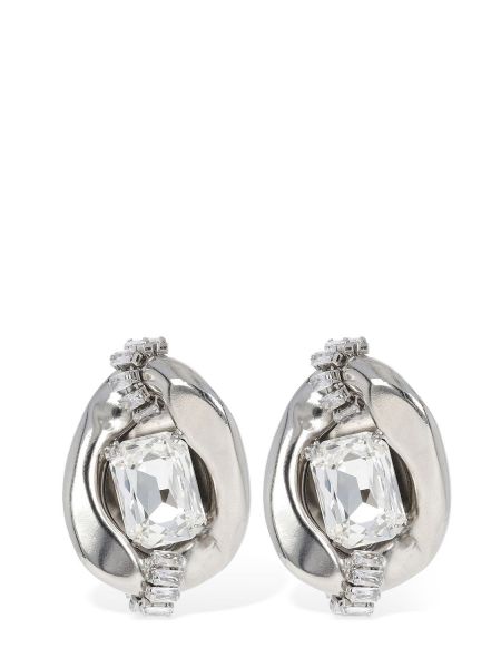 Pendientes de cristal Alessandra Rich plateado