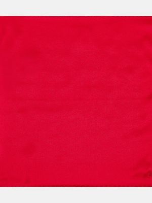 Шелковый шарф с вышивкой Saint Laurent красный