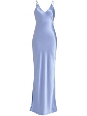 Saténové koktejlové šaty bez rukávů Essentiel Antwerp - modrá