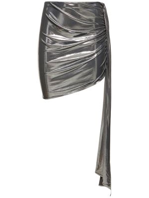 Drapované mini sukně jersey Magda Butrym stříbrné