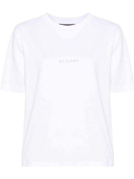 Памучна тениска Styland бяло