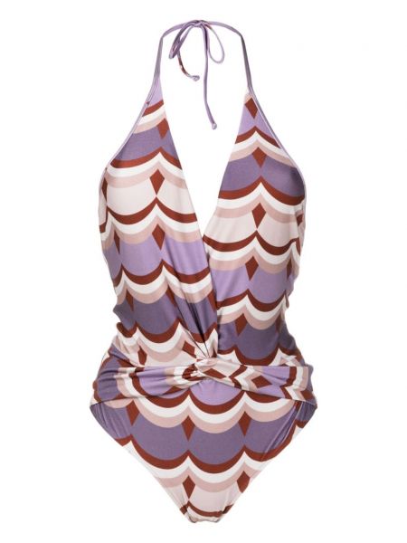 Raštuotas maudymosi kostiumėlis Adriana Degreas violetinė